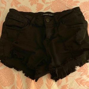 Black jean shorts